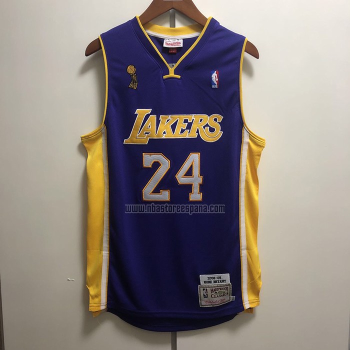 Camiseta Los Angeles Lakers Kobe Bryant NO 24 Mitchell & Ness Violeta